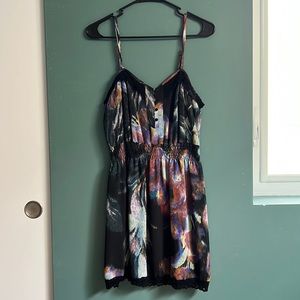 UO Kimchi Blue Black and Watercolor Dress